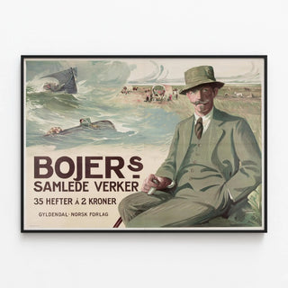 Plakat Vintage Bohjers Samlede Værker til vægdekoration — indrammet kunstværk på væggen
