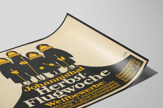 Plakat vintage Johannisthal Herbst Flugwoche - Poster retro vægdekoration — visning af kunstværket