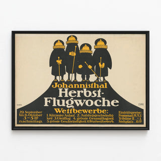Plakat vintage Johannisthal Herbst Flugwoche - Poster retro vægdekoration — indrammet kunstværk på væggen