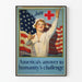 Vintage plakat af den amerikanske Røde Kors - engageret vægdekoration