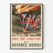 Vintage patriotisk plakat Union Jack - Køb forsvarsobligationer