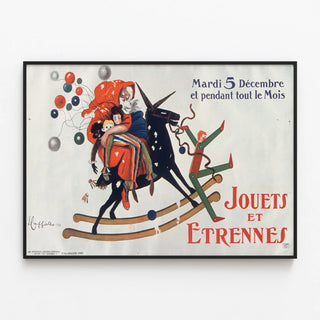 Plakat Vintage Legetøj og Nytårsgaver – Retro vægdekoration — indrammet kunstværk på væggen