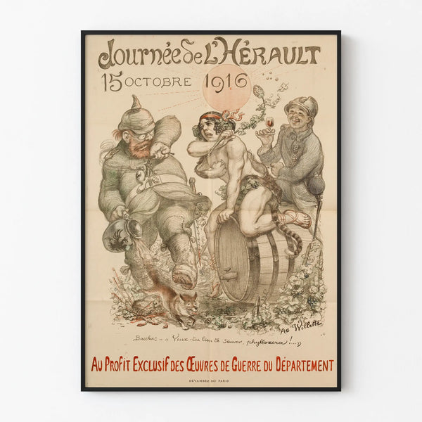 Gammel plakat fra Héraults dag 1916 – Krigsværker