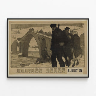 Plakat Historisk Serbisk dag 9. juli 1916 - Vintage vægdekoration — indrammet kunstværk på væggen