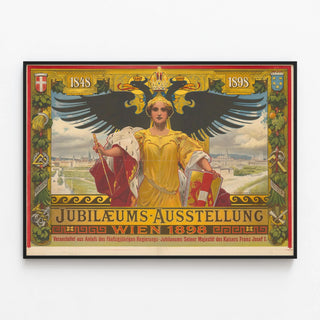 Plakat vintage Jubilæumsudstilling Wien 1898 historisk vægdekoration — indrammet kunstværk på væggen