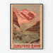 Vintage plakat af Jungfrau-Bahn schwejerske bjerg