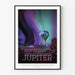 Plakat vægdekoration med nordlys over Jupiter