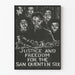Plakat Retfærdighed og Frihed for San Quentin Six – Engageret Vægdekoration