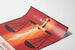 Plakat Illustration af retfærdighedens balance i flammer