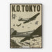 Vintage plakat bombardement K.O. Tokyo - historisk vægdekoration