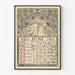 Vintage kalenderplakat juni 1898 med sommerfugle- og blomsterdekoration