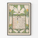Vægkalender til dekoration for juni 1899 med vintage blomstermotiver