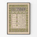 Vintage kalenderplakat for oktober 1898 med vinranke-mønster