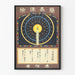 Gammelt japansk plakat med lysestage og traditionelle symboler