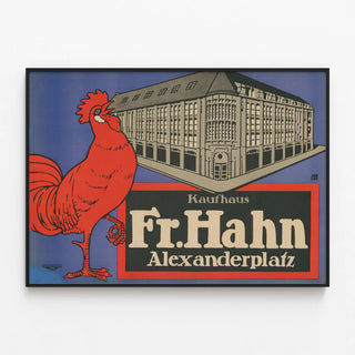 Plakat Kaufhaus Fr. Hahn Alexanderplatz - Vintage vægdekoration — indrammet kunstværk på væggen