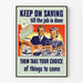 Vintage plakat med motivation om opsparing og fremtidsvalg