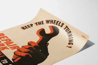 Vintage plakat med mekanisk reparation - Industriel vægdekoration