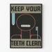Vintage plakat Keep Your Teeth Clean til vægdekoration