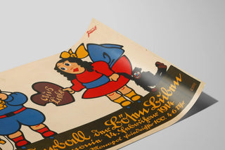 Plakat vintage Kinderball - Farverig børnevægdekoration — visning af kunstværket