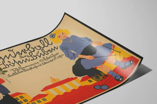 Plakat vintage Børneplakat i militæruniform og lille pige med diabolo — visning af kunstværket