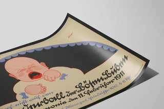 Plakat Vintage Grædende baby Vægdekoration — visning af kunstværket