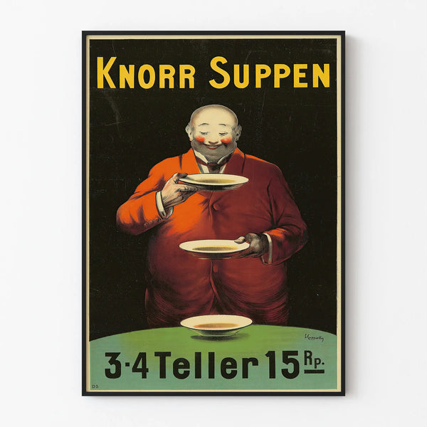 Vintage reklameplakat for Knorr Suppen til vægdekoration