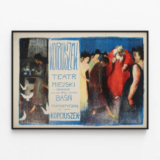 Plakat Teater Kopciuszek - Vintage vægdekoration, eventyrlig fortælling — indrammet kunstværk på væggen