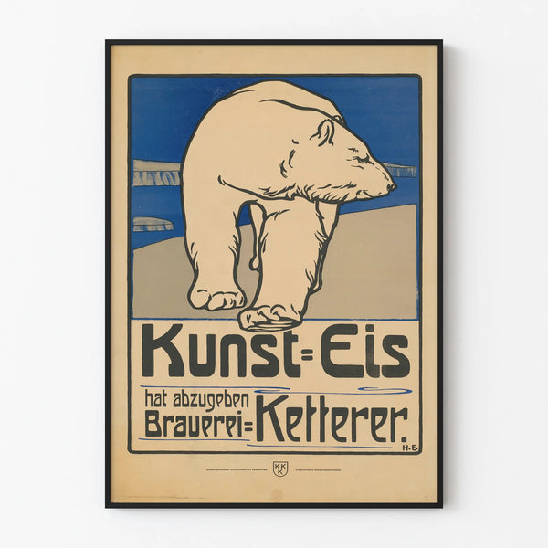 Vintage plakat Isbjørn Kunst-Eis til vægdekoration