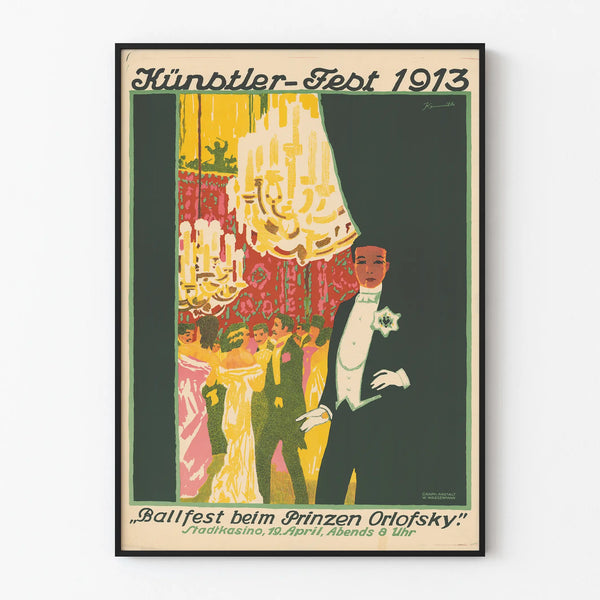 Kunstnerisk vintage plakat 1913 - Bal hos prins Orlofsky
