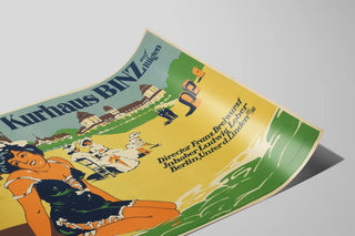 Plakat vintage Kurhaus Binz på Rügen – Retro vægdekoration — visning af kunstværket