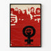 Dekorativ plakat Feminist Kvinnefronten Rød og Sort