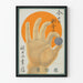 Japansk vægplakat – Hoved- og vægdekoration på orange solbaggrund