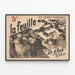 Plakat vintage La Feuille af Zo d'Axa, tegninger af Steinlen — indrammet kunstværk på væggen