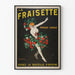 Vintage plakat La Fraisette frugtbar vægdekoration
