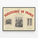 Historisk plakat La Renaissance en France – Vintage vægdekoration — indrammet kunstværk på væggen