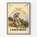 Vintage plakat af Lager Beer med Kongelig Frø