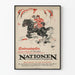 Vintage plakat med hest og rytter - Landmandsposten Nationen