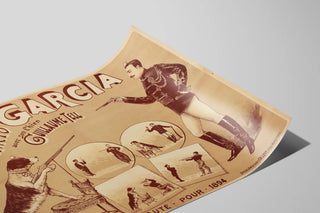 Plakat vintage Le Caballero Garcia med sin hund Guillaume Tell - Vægdekoration retro — visning af kunstværket