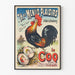 Vintage plakat af hønen - Retro fransk vægdekoration