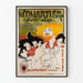 Vintage plakat Le Quartier cabaret- og kunstnerisk og litterært salon