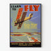 Vintage plakat af flyvningstræning Curtiss-Wright