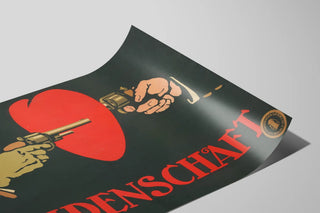 Plakat dekorativt vintage hjerte og revolver - lidenskab — visning af kunstværket