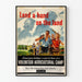 Vintage plakat Lend a Hand on the Land - Frivillig landbrugs kampagne