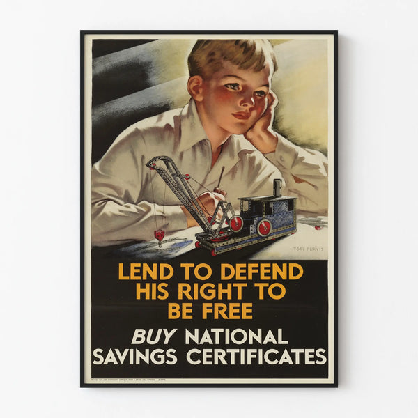 Vintage plakat til vægdekoration - Kampagne for nationale opsparingscertifikater