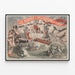Plakat vintage Les Drames et Splendeurs de la Mer au Théâtre Delille — indrammet kunstværk på væggen