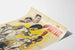 Vintage plakat af Les Duffaut med kostumerede figurer