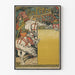 Vintage plakat af Paris-fester med ridder i rustning og trompet