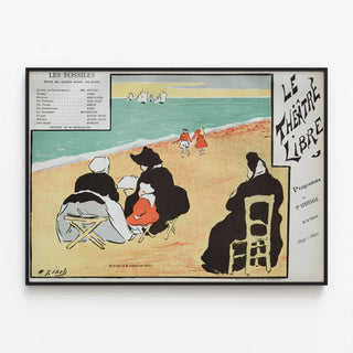 Plakat vintage Les Fossiles - Vægdekoration Det Frie Teater — indrammet kunstværk på væggen