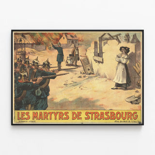 Plakat vintage Les Martyrs de Strasbourg - Historisk vægdekoration — indrammet kunstværk på væggen