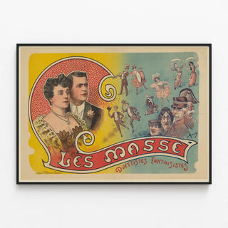 Plakat vintage Les Masse Duettistes Fantaisistes til vægdekoration — indrammet kunstværk på væggen